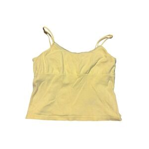 y2k NO BOUNDARIES Milkmaid Babydoll Yellow Cami Juniors Medium Fitted Cropped